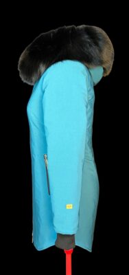 tarralik women’s winter parka – mid length slim fit coat with fox fur trim hood