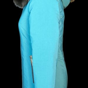 tarralik women’s winter parka – mid length slim fit coat with fox fur trim hood