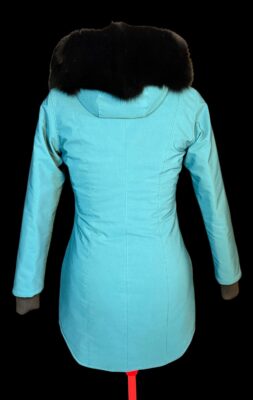 tarralik women’s winter parka – mid length slim fit coat with fox fur trim hood