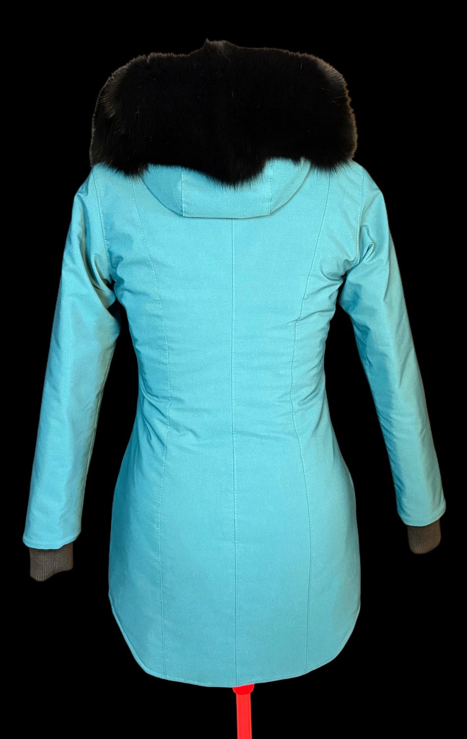 tarralik women’s winter parka – mid length slim fit coat with fox fur trim hood