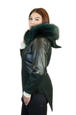 wool and leather winter parka