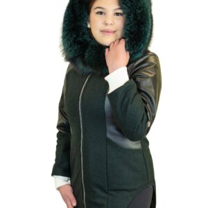 wool and leather winter parka