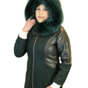 wool and leather winter parka